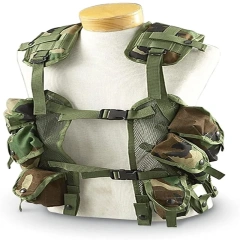 Training Woodland Camo Camouflage Enhanced Training Load Bearing Vest Paintball Professional  Nylon Modular Cutting Hunting Vest Personal Protective for Hunting security vest Training Vest