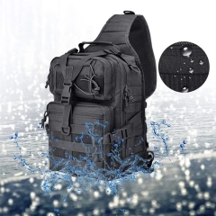Customized Logo Waterproof Tactical Sling Bag Pack Large Capacity Training Shoulder Bag One Shoulder Assault Bag  Camouflage Military Backpack Military Utility Bag Laptop Compartment Bag Portable Rucksack