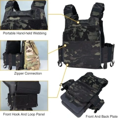 Hunting Training Vest Outdoor Sports VestHot selling Sports-Vest 600D Encryption Polyester Adjustable Lightweight assault Vest Training Vest Outdoor assault Training outdoors Breathable Vest Adjustable Fit Adult