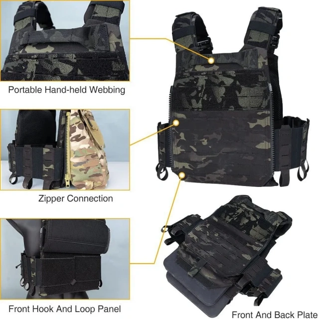 Hunting Training Vest Outdoor Sports VestHot selling Sports-Vest 600D Encryption Polyester Adjustable Lightweight assault Vest Training Vest Outdoor assault Training outdoors Breathable Vest Adjustable Fit Adult