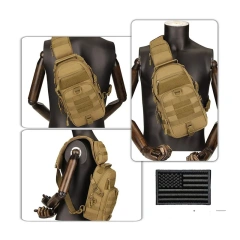 Camouflage Tactical Shoulder Bag Hiking Messenger Backpack Nylon Outdoor Hunting Trekking Chest Sling Bag  Practical Military Backpack for Men and Women Military Training Tactical Military Training Pack Bag Large Rucksack