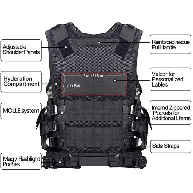 Men High-quality Durable Training Outdoors Breathable Vest Stab-proof Sports Security Wear-resistant Vest Assault Sport Vest for Hunting Training outdoors Breathable Outdoor Sports Waterproof multifunctional Training outdoors Breathable Vest Camo Training