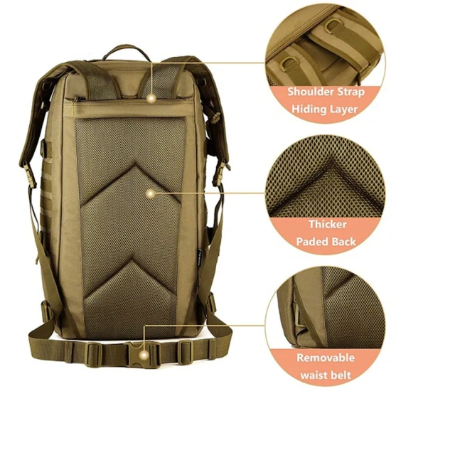 Practical Backpack for Outdoor Assault Waterproof Sports Bag for Training Rain Cover Hiking Bag Military Training Backpack Nylon Backpack For Outdoor Travel