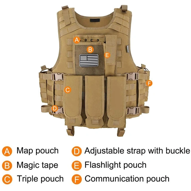 High Quality Men's Customized Outdoors Tactical Vest for Hunting Breathable Training Vest for Men High Quality Tactical Vest Assault Sport Vest Hunting Training outdoors Breathable Outdoor Sports