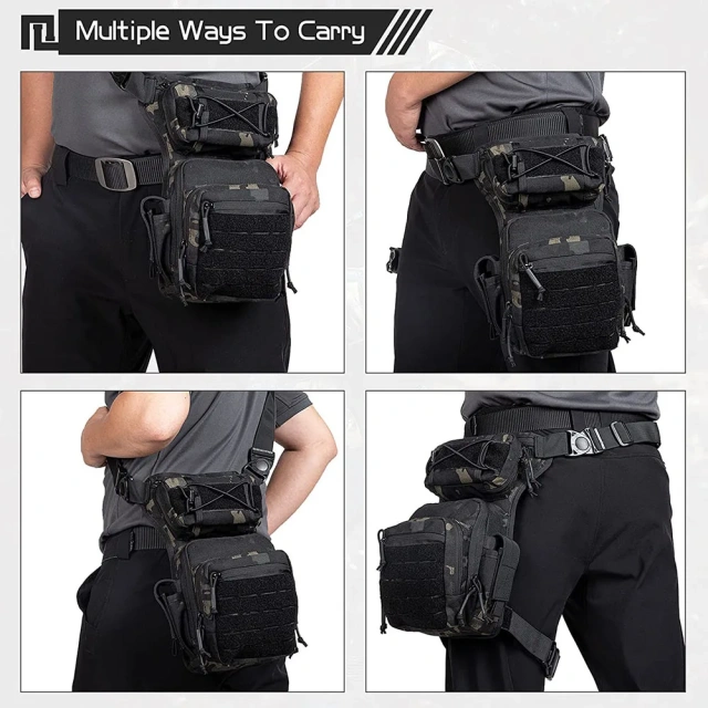 Men's Assault Thigh Bag Multifunctional Assault Bag Outdoor Hiking Thigh Bag waterproof Mountain climbing Practical Backpack Military Training Package Large Practical Backpack