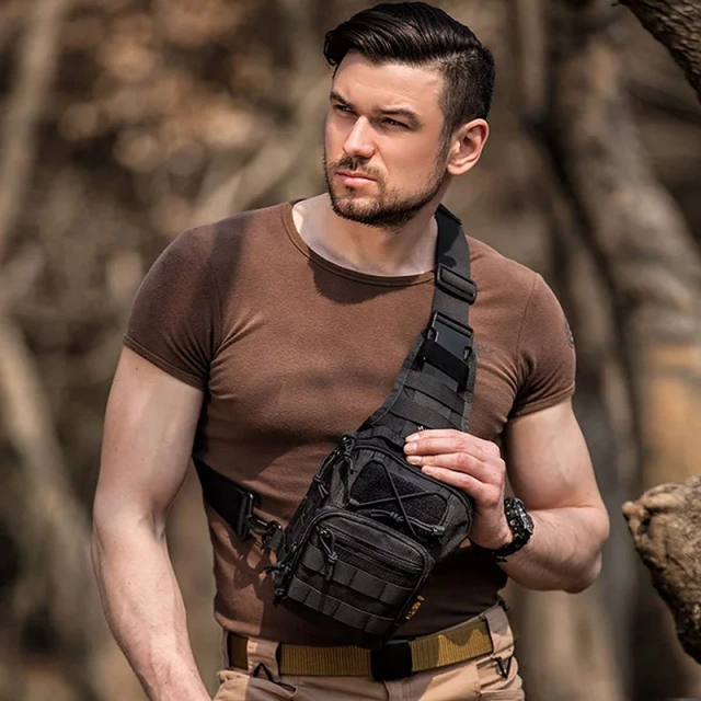 Wholesale Tactical Sling Bag Training Durable Sport Bag for Camping Hiking Good Quality Tactical Chest Pack  Military Fanny Pack Practical Waist Bag Hip Bump Outdoor Bag With Adjustable Strap