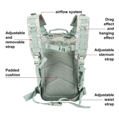 Oleaderbag Small Backpack Practical Assault Backpack Outdoor Insect Proof Bag  Military Backpack Multi Functional Strap Backpack Single Shoulder Belt Backpack