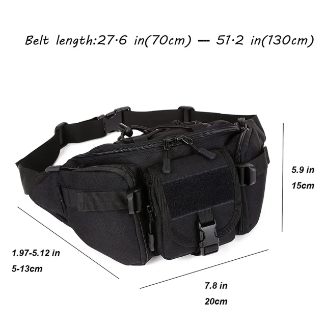 Assault Bag Practical Multifunctional Waist Hip Bag Black 600D Nylon Small Military Bag Tensile And Wear-Resistant Practical Bag Practical portable bag for Military equipment Mini monster wheeled deployment bag Multi cam