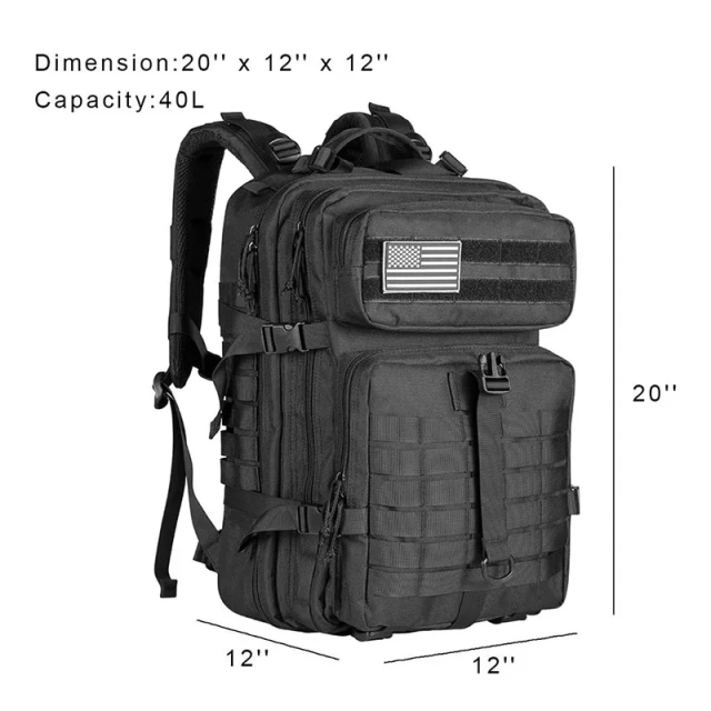 Customized Logo Large Capacity Training Bag Rucksack Good Quality Assault Backpack Heavy Duty Tactical Rucksack  Military Backpack 42L Large Backpack Campings Outdoor Rucksack Military Training Military Backpack