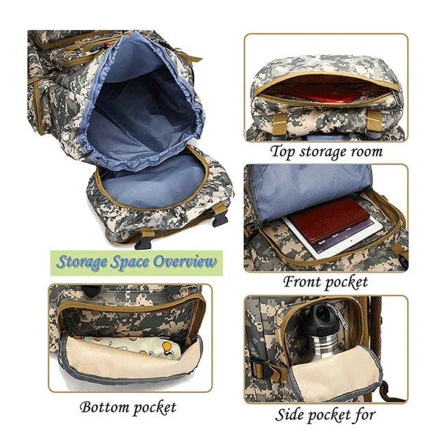 Customized Outdoor Laptop Tactical Backpack Large Waterproof Hunting Rucksack Travel Camouflage Backpack  Military Training Sling Bag Pack Military Sling Backpack Small Daily Pack With Padded Pocket