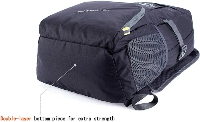 Custom Ultralight Packable Durable Waterproof Handy Foldable Travel Cycling Hiking Camping Outdoor Daypack Backpack Large Utility Bag. Unfold The Bag. Load Bags. Sports Equipment Luggage. Backpack Strap 105L