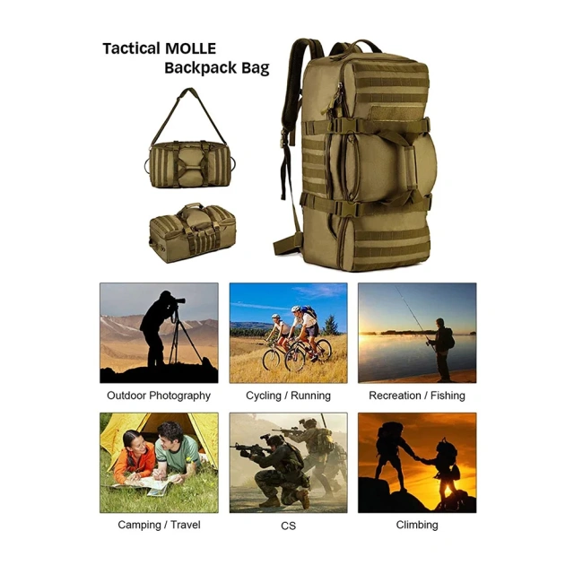 Oleaderbag Assault Multifunctional Travel Bag Camping Backpack Outdoor Luggage Training Assault Bag Military Sling Backpack Practical Backpack Military Field Battle Bag