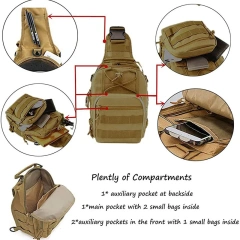 Multifunctional Tactical Sling Pouch Assault Shoulder Bag Outdoor Traveling Chest Pack Tactical Sling Pouches Bags  Waterproof Shoulder Messenger Bag Outdoor Gym Carry On Bag Hunting Sports Bag