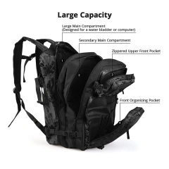 High Quality Outdoor Camouflage Tactical Backpack High Capacity Hunting Backpack Waterproof Training Assault Rucksack  Military Sling Bag Outdoor Military Training Bag Backpack Sling Day pack Backpack Outdoor Range Bag