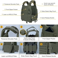 Men's Superior Quality Assault Vest for Hunting Outdoors Breathable Tactical Training Vest Lightweight Outdoor Tactical Vest Breathable fashion waterproof multifunctional outdoors Breathable Paintball Vest Black Training