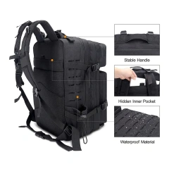 Oleaderbag  Practical Assault Men's Backpack 3 Day Assault Package Large 48L Waterproof Bag for Training Heavy Survival Backpack  Waist Bag Pack Military Training Waist Bag Hip Belt Bag Pouch for Military Climbing Outdoor