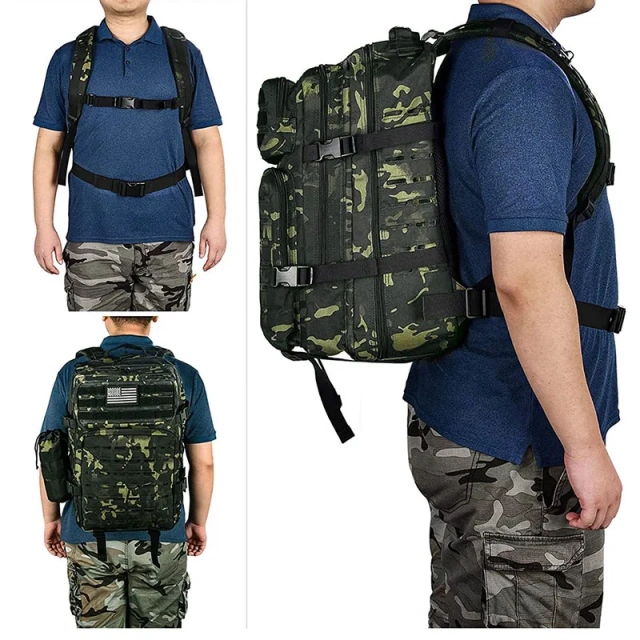 Large Capacity Outdoor Tactical Backpack Rucksack Waterproof Tactical Backpack High Quality Tactical Rucksack  Military Messenger Bag Men's Military Training Bag Sling Backpack Sling Shoulder Pack