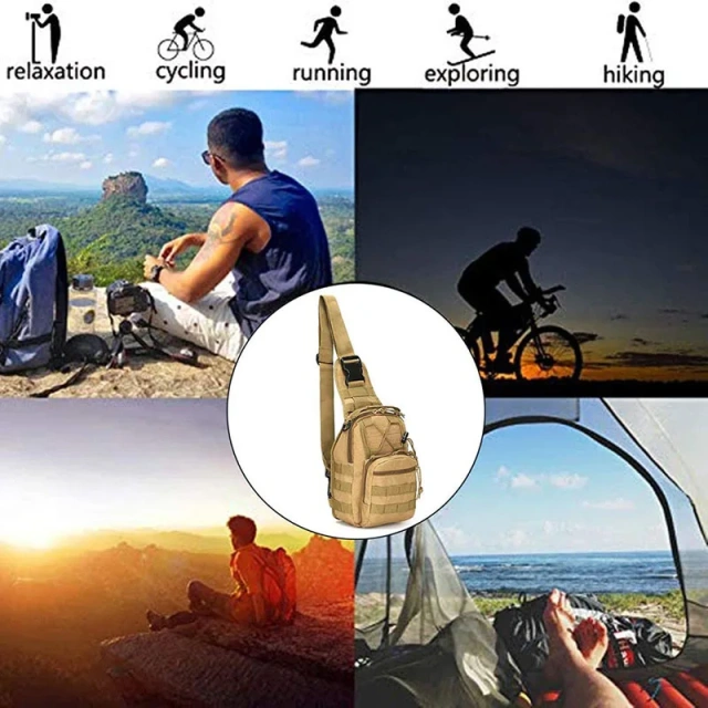 Multifunctional Tactical Sling Pouch Assault Shoulder Bag Outdoor Traveling Chest Pack Tactical Sling Pouches Bags  Waterproof Shoulder Messenger Bag Outdoor Gym Carry On Bag Hunting Sports Bag