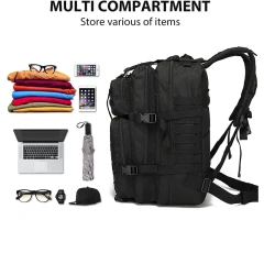 Tactical Assault Rucksack Big Capacity Tactical Backpack Bag Multipurpose Tactical Backpack for Outdoor  Cross body Bag Briefcase Shoulder Bag Laptop Computer Bag Military Style Men's Backpack Detachable Shoulder Strap