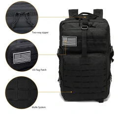 Tactical Assault Rucksack Big Capacity Tactical Backpack Bag Multipurpose Tactical Backpack for Outdoor  Cross body Bag Briefcase Shoulder Bag Laptop Computer Bag Military Style Men's Backpack Detachable Shoulder Strap