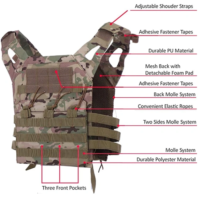 Hot Selling Outdoors Training Tactical Vest Breathable Assault Training Vest Adjustable Nylon Tactical Hunting Vest Paintball outdoors Breathable Training Vest Camo Sports Training equipment security vest