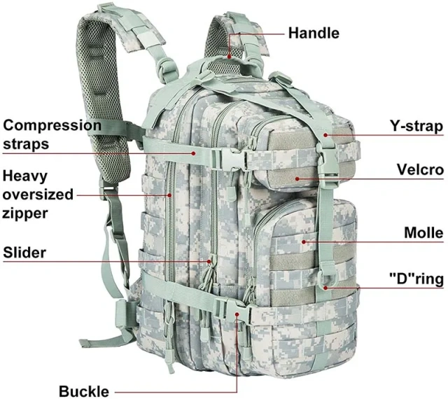 Outdoor Camping Tactical Rucksack for Travel Practical Camouflage Backpack Large Capacity Tactical Backpack  Men's And Women's Outdoor Sport Cross Body Bags Messenger Shoulder Bag Sling Military Bag