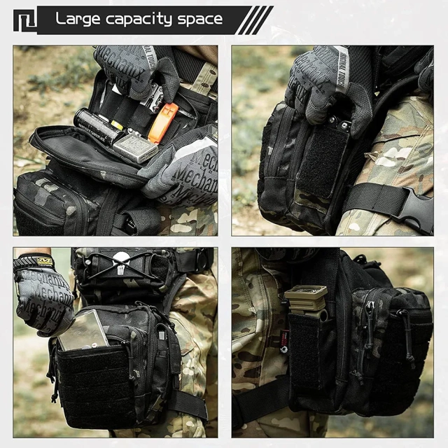 Men's Assault Thigh Bag Multifunctional Assault Bag Outdoor Hiking Thigh Bag waterproof Mountain climbing Practical Backpack Military Training Package Large Practical Backpack