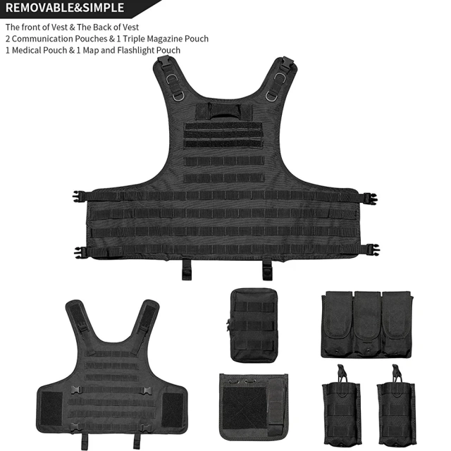 Assault Training Vest Outdoors Breathable Tactical Vest High Quality Training Hunting Tactical Vest outdoors Training Fast Training Weight Vest Fully Adjustable security Training vest