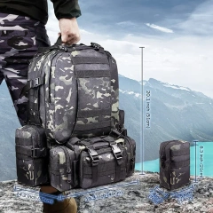 Custom Logo High Quality Durable Camping Backpack Outdoor Sports Tactical Hiking Rucksack 3 Day Hunting Backpack  High Quality Chest Bag Shoulder Shoulder Sling Backpack Outdoor Military Range Bag