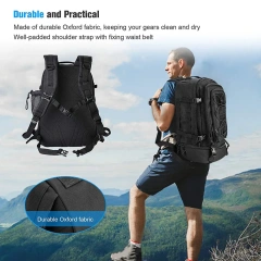 Practical Assault Backpack High Capacity Hiking Backpack Camping Hunting Backpack Hiking Bag  Waterproof Sling Bag Pack Large Capacity Shoulder Backpack Outdoor Military Range Bag