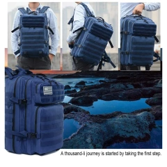 Men and Women Practical Assault Backpack 45L Training Assault Bag Practical Big BackpackMilitary Bag Multi-Function Bag Small Tool Bag With Mobile Phone Holster Bracket