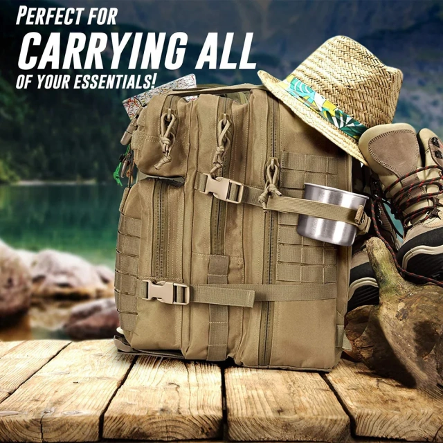 Salute Training Assault Backpack Large Practical 3-day Assault Backpack Basic Military Patrol Bag Survival Backpack Adjustable Removable Shoulder Strap Military Training hunting backpacks Day bag Military Large Backpack