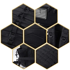 China Factory Customized Multi Functional Tactical Backpacks Practical Assault Backpack Tactical Hiking Backpack  Military Bags Practical Military Training kit made of polyester