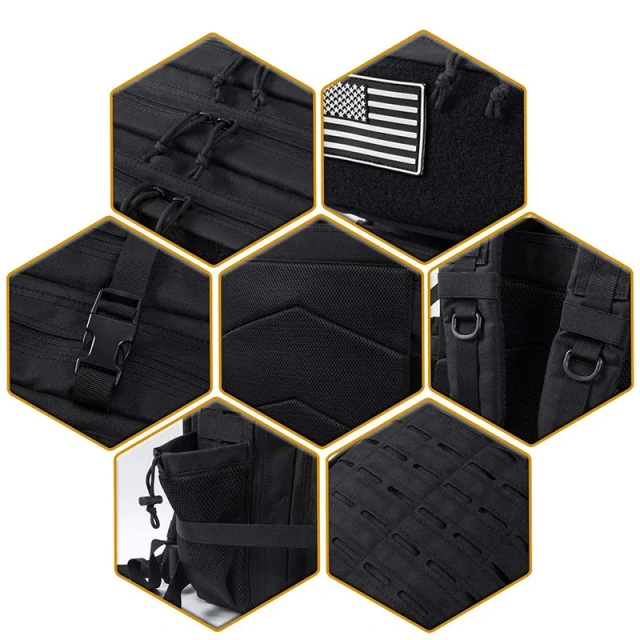 China Factory Customized Multi Functional Tactical Backpacks Practical Assault Backpack Tactical Hiking Backpack  Military Bags Practical Military Training kit made of polyester