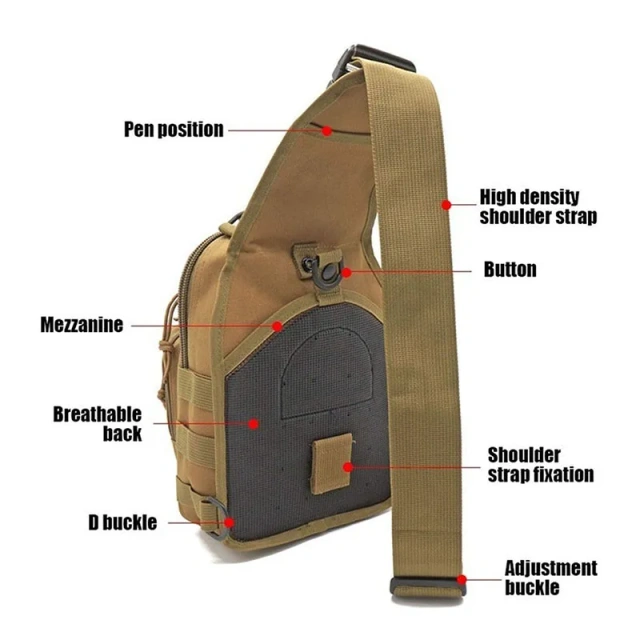 Factory Direct Sales Camouflage Training Shoulder Bag Outdoor Tactical Messenger Bag Tactical Shoulder Sling Bag   Military Hanging Bag Shoulder Sling Bag Pack Practical Waterproof Military Range Bag