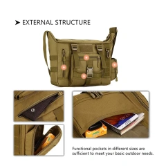 Multifunctional Tactical Shoulder Crossbody Bag for Outdoor Tactical Assault Gear Sling Pack Hunting Messenger Bag  Outdoor Military Training backpack Military Backpack Travel Luggage Bags Tactical Day pack Bag