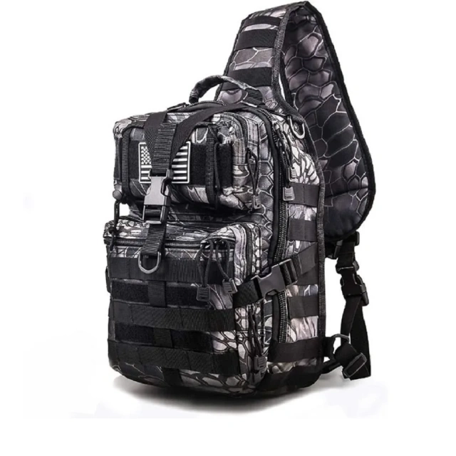 Customized Logo Waterproof Tactical Sling Bag Pack Large Capacity Training Shoulder Bag One Shoulder Assault Bag  Camouflage Military Backpack Military Utility Bag Laptop Compartment Bag Portable Rucksack