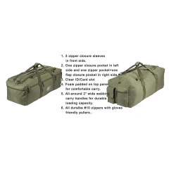 Customized Large Tactical Duffle Bag Travel Sports Equipment Duffel Luggage Backpack Tactical Gear Bag Backpack  Outdoor Military shoulder bag 1000D nylon waterproof sling backpack used for Tactical Military and Military Training travel
