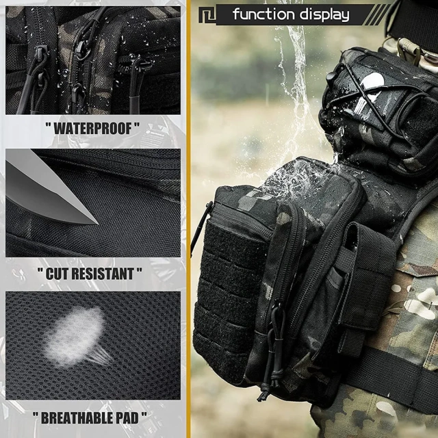 Men's Assault Thigh Bag Multifunctional Assault Bag Outdoor Hiking Thigh Bag waterproof Mountain climbing Practical Backpack Military Training Package Large Practical Backpack