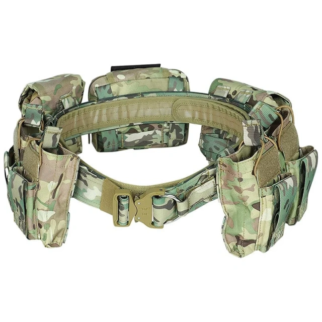 Heavy Duty High Density Durable Hunting Material Tactical Belt with Pouches Duty Belts Outdoor Work Wear-resistant Belts  Durable Waterproof Men Tactical Belt Breathable Slide Buckle Canvas Web Belt Adjustable Outdoor Casual Nylon Belts