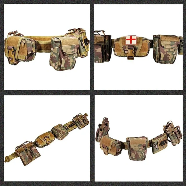 Wholesale Lightweight Mountain Climbing Tactical Belt Adjustable Durable Utility Nylon Tactical Duty Belt with Mag Pouch Bag  High Quality Adjustable Training Tactical Sports Belts Durable Men Nylon Web Belt Heavy Duty Metal Buckle