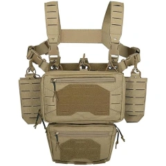 Hot Selling Top Quality Multi-Pockets Tactical Chest Mini Rig Quick Release Multifunctional Tactical Vest for Outdoor Outdoor Camouflage Gear Chest Rig Tactical Molle Vest with Pouch Bag Carrier Tactical Camouflage Chest Rig