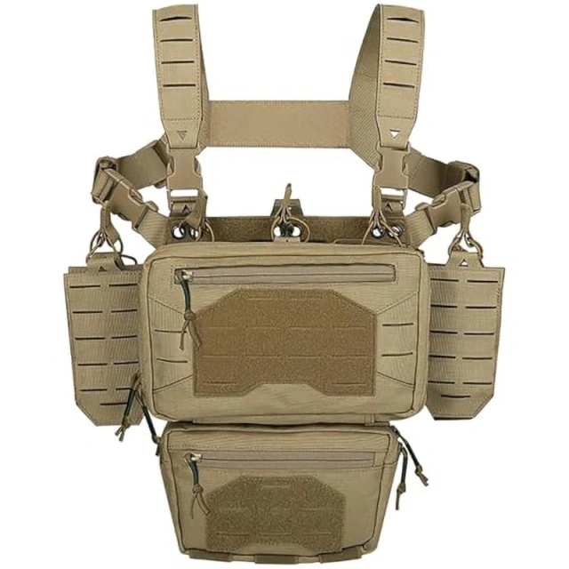 Hot Selling Top Quality Multi-Pockets Tactical Chest Mini Rig Quick Release Multifunctional Tactical Vest for Outdoor Outdoor Camouflage Gear Chest Rig Tactical Molle Vest with Pouch Bag Carrier Tactical Camouflage Chest Rig