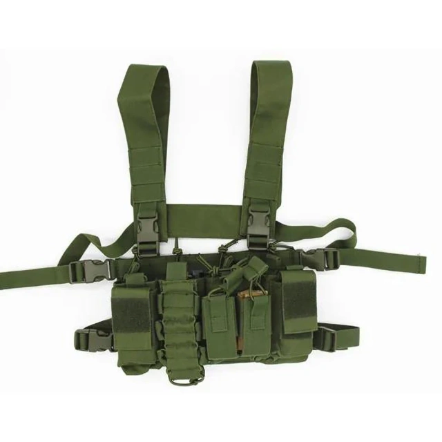 Tactical Chest Rig Harness Vest Good Quality Tactical Vest Rig Bag with Magazine Pouch Tactical Chest Rig Bag Best Selling Tactical Gear Camouflage Molle Chest Rigs Durable Tactical Chest Rig Outdoor Harness Tactical Rig Vest