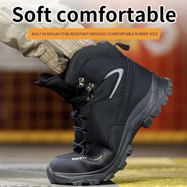 Construction Tactical Oxford Safety Shoes Waterproof Work Boots Anti-smash Shoe Puncture-Proof multifunctional Safety Shoes Durable Unisex Snow Oxford Boots Warm Push Mid-Calf Boots Waterproof Non-slip Fashionable Winter Boots Tactical Warm Shoes