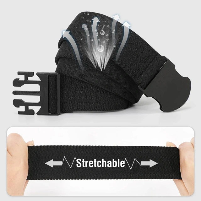 Men Sports Elastic Stretch Belt Unisex Adventure Web Belt Women Men with Non-Metal Buckle Adjustable Tactical Belt  High Quality Men Adjustable Tactical Training Belt Elastic Stretch Duty Riggers multifunctional Metal Buckle Belt