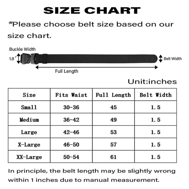 Tactical Belt Training Durable Hiking Rigger Nylon Web Work Belt with Heavy Duty Quick Release Buckle  Durable High Quality Quick Release Tactical Belt Work Nylon Web Golf Belt with Heavy Duty Seat belt Buckle