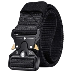 Adjustable Training Men Style Work Hiking Riggers Web Belt with Heavy Duty Quick Release Metal Buckle Tactical Belts  Outdoor Modular Equipment System Security Belts Tactical Duty Utility Versatile Modular versatile design Work Hunting Belt