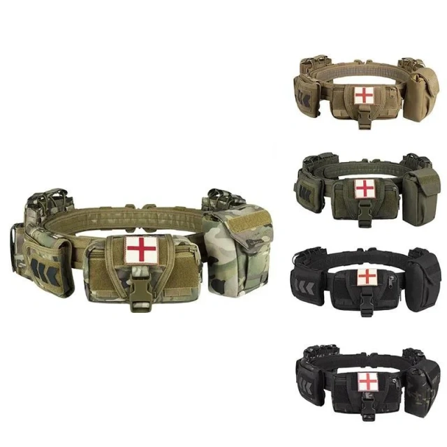 Multi-functional Adjustable Outdoor Black Hunting Tactics Duty Security Belt Premium Equipment Camo Tactic Waist Belt  Fashionable High Quality Reversible Ratchet Belt Nylon Breathable Web Golf multifunctional Tactical Belt