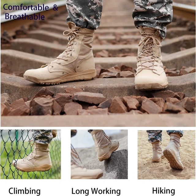 Protective toe cap oxford Tactical boots lightweight and breathable work boot comfortable outdoor hiking jungle desert boots  Breathable Oxford Fabric Outdoor hiking Jungle Tactical Boots Wholesale Fashionable Shoes Oxford cloth camping Non-Slip boots